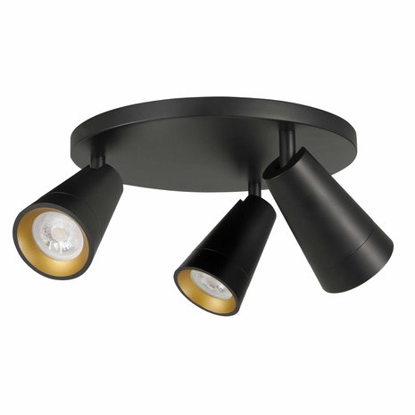 Highlight Spot Petunia 3 lichts rond Ø 25 cm zwart goud Highlight Spot Petunia 3 lichts rond Ø 25 cm zwart goud