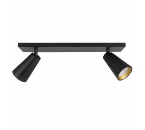 Highlight Spot Petunia 2 lichts balk 40 cm zwart goud Highlight Spot Petunia 2 lichts balk 40 cm zwart goud