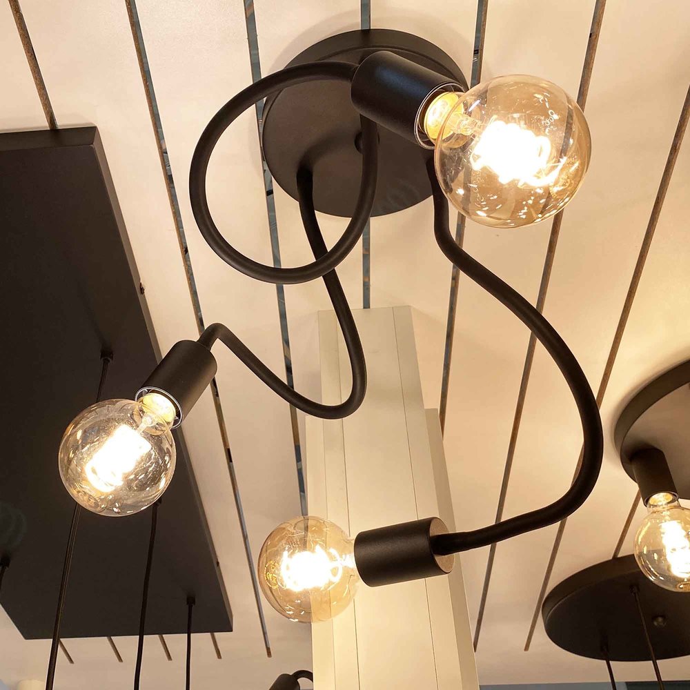 Highlight Plafondlamp Flex  3 lichts 50 cm E27 zwart