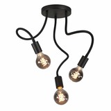 Highlight Plafondlamp Flex  3 lichts 50 cm E27 zwart Highlight Plafondlamp Flex  3 lichts 50 cm E27 zwart