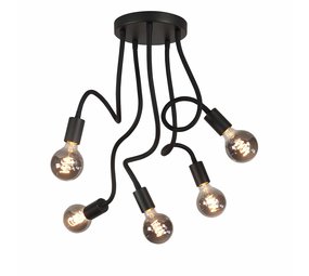 Highlight Plafondlamp Flex  5 lichts 50 cm E27 zwart
