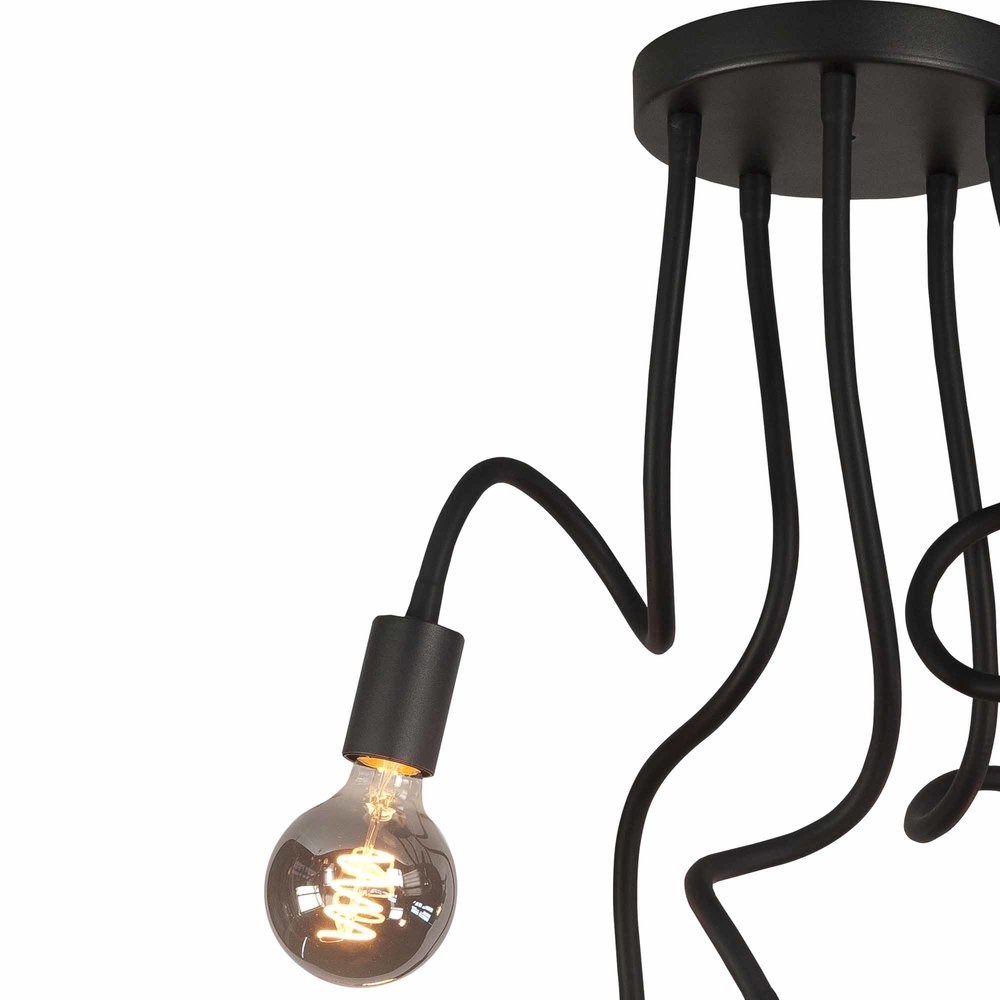 Highlight Plafondlamp Flex  5 lichts 50 cm E27 zwart Highlight Plafondlamp Flex  5 lichts 50 cm E27 zwart