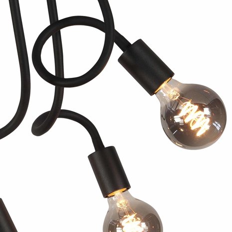 Highlight Plafondlamp Flex  5 lichts 50 cm E27 zwart Highlight Plafondlamp Flex  5 lichts 50 cm E27 zwart