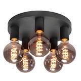 Highlight Plafondlamp Basic  5 lichts Ø 30 cm E27 zwart Highlight Plafondlamp Basic  5 lichts Ø 30 cm E27 zwart