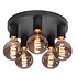 Plafondlamp Basic  5 lichts Ø 30 cm E27 zwart Plafondlamp Basic  5 lichts Ø 30 cm E27 zwart