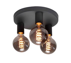 Highlight Plafondlamp Basic  3 lichts Ø 25 cm E27 zwart Highlight Plafondlamp Basic  3 lichts Ø 25 cm E27 zwart
