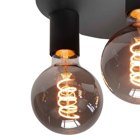 Highlight Plafondlamp Basic  3 lichts Ø 25 cm E27 zwart Highlight Plafondlamp Basic  3 lichts Ø 25 cm E27 zwart