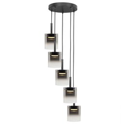 Highlight Hanglamp Salerno 5 lichts Ø 45 cm zwart