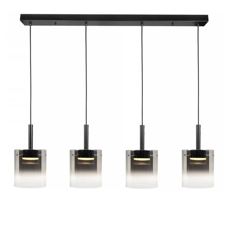 Highlight Hanglamp Salerno 4 lichts recht 110 cm zwart Highlight Hanglamp Salerno 4 lichts recht 110 cm zwart