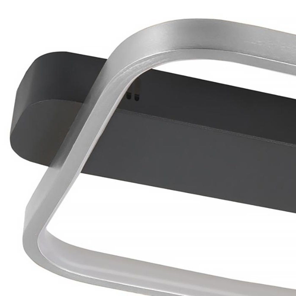 Highlight Plafondlamp Ascona L 36 B 30 cm mat chroom-zwart Highlight Plafondlamp Ascona L 36 B 30 cm mat chroom-zwart