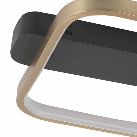 Highlight Plafondlamp Ascona L 36 B 30 cm mat goud-zwart Highlight Plafondlamp Ascona L 36 B 30 cm mat goud-zwart