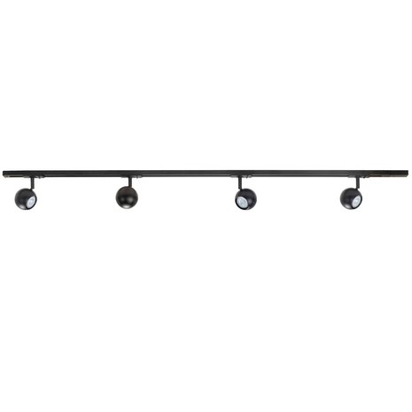 Highlight Railsysteem Trackline 150 cm + 4 retrobol spots zwart Highlight Railsysteem Trackline 150 cm + 4 retrobol spots zwart