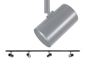 Highlight Railsysteem Trackline 150 cm + 4 cilinder spots zwart Highlight Railsysteem Trackline 150 cm + 4 cilinder spots zwart