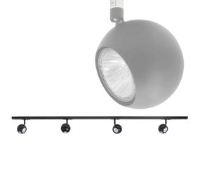 Highlight Railsysteem Trackline 150 cm + 4 retrobol spots zwart Highlight Railsysteem Trackline 150 cm + 4 retrobol spots zwart