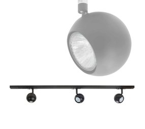 Highlight Railsysteem Trackline 100 cm + 3 retrobol spots zwart Highlight Railsysteem Trackline 100 cm + 3 retrobol spots zwart