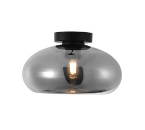 Artdelight Plafondlamp Paradise Ø 28 cm rook glas zwart Artdelight Plafondlamp Paradise Ø 28 cm rook glas zwart