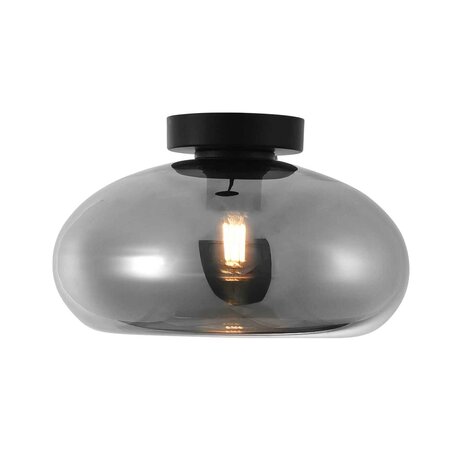 Artdelight Plafondlamp Paradise Ø 28 cm rook glas zwart Artdelight Plafondlamp Paradise Ø 28 cm rook glas zwart