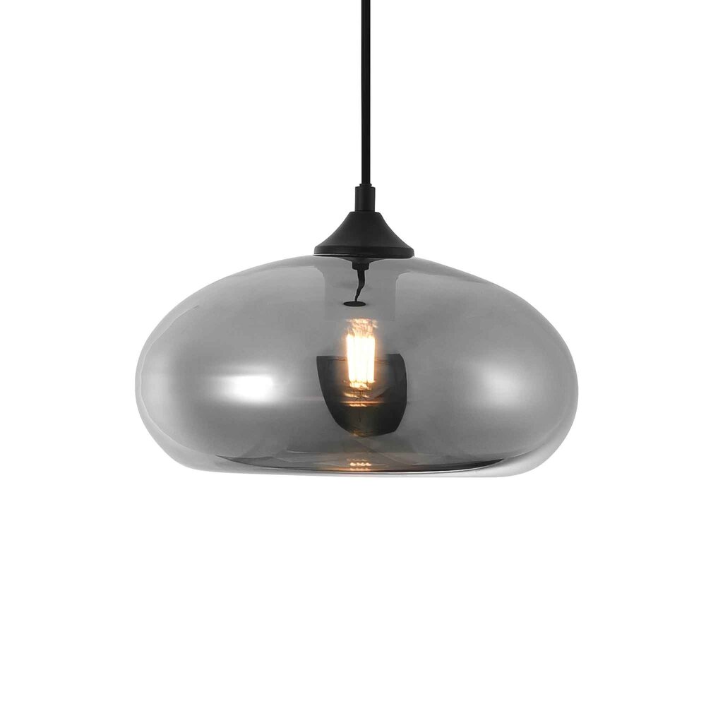 Artdelight Hanglamp Paradise Ø 28 cm rook glas zwart Artdelight Hanglamp Paradise Ø 28 cm rook glas zwart