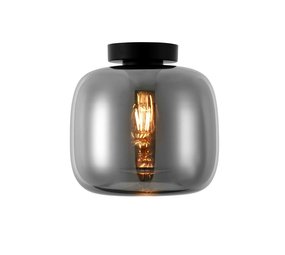 Artdelight Plafondlamp Preston Ø 24 cm rook glas zwart Artdelight Plafondlamp Preston Ø 24 cm rook glas zwart