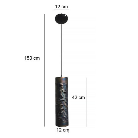 Freelight Hanglamp Forato 1 lichts Ø 12 cm bruin zwart Freelight Hanglamp Forato 1 lichts Ø 12 cm bruin zwart