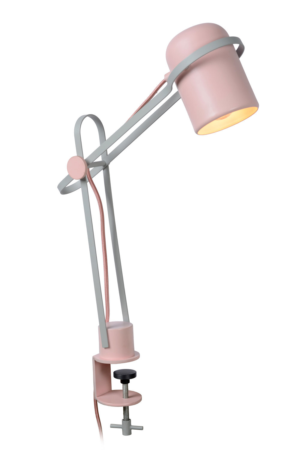 Lucide BASTIN Klemlamp Kinder-Roze-1xE14-25W-Staal