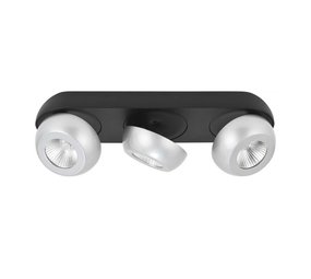 Highlight Spot Doblo 3 lichts  L 39 cm aluminium zwart Highlight Spot Doblo 3 lichts  L 39 cm aluminium zwart