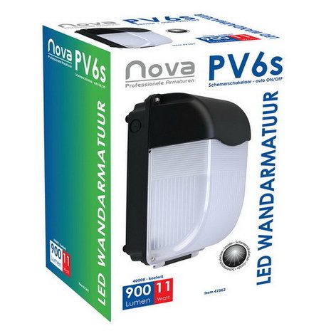 Ylumen Buitenlamp Nova 11 Watt dag nacht sensor zwart Ylumen Buitenlamp Nova 11 Watt dag nacht sensor zwart