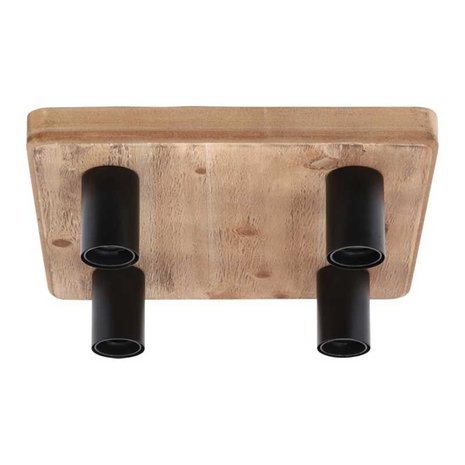 Freelight Plafondlamp Lenero 4 Lichts 40 x 40 cm hout zwart Freelight Plafondlamp Lenero 4 Lichts 40 x 40 cm hout zwart