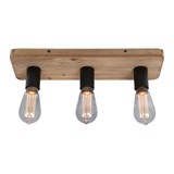 Freelight Plafondlamp Lenero 3 Lichts L 50 cm hout zwart Freelight Plafondlamp Lenero 3 Lichts L 50 cm hout zwart