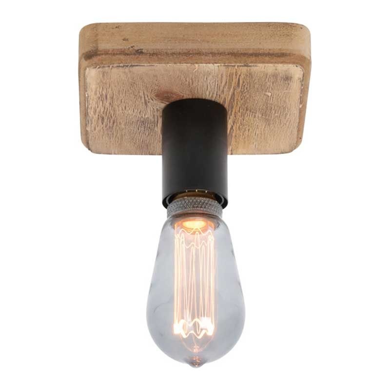 Freelight Plafondlamp Lenero 1 Lichts 15 x 15 cm hout zwart Freelight Plafondlamp Lenero 1 Lichts 15 x 15 cm hout zwart