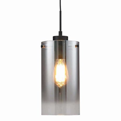 Freelight Hanglamp Ventotto 4 lichts L 120 cm rook glas zwart Freelight Hanglamp Ventotto 4 lichts L 120 cm rook glas zwart