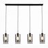 Hanglamp Ventotto 4 lichts L 120 cm rook glas zwart Hanglamp Ventotto 4 lichts L 120 cm rook glas zwart
