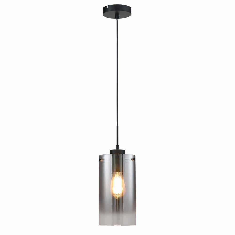 Freelight Hanglamp Ventotto 1 lichts Ø 25 cm rook glas zwart