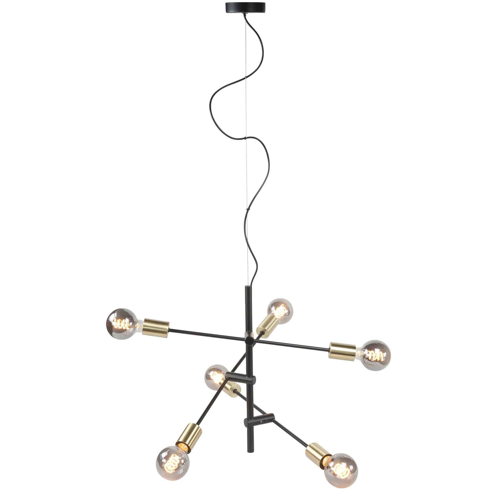 Highlight Hanglamp Sticks 6 lichts Ø 70 cm goud zwart Highlight Hanglamp Sticks 6 lichts Ø 70 cm goud zwart