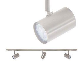 Highlight Railsysteem Trackline 100 cm + 3 cilinder spots mat chroom Highlight Railsysteem Trackline 100 cm + 3 cilinder spots mat chroom