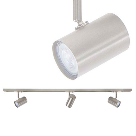 Highlight Railsysteem Trackline 100 cm + 3 cilinder spots mat chroom Highlight Railsysteem Trackline 100 cm + 3 cilinder spots mat chroom