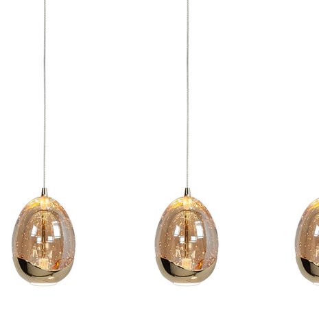 Highlight Hanglamp Golden Egg 5 lichts L 108 cm amber-zwart