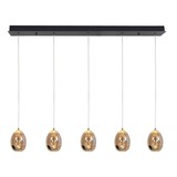 Highlight Hanglamp Golden Egg 5 lichts L 108 cm amber-zwart Highlight Hanglamp Golden Egg 5 lichts L 108 cm amber-zwart