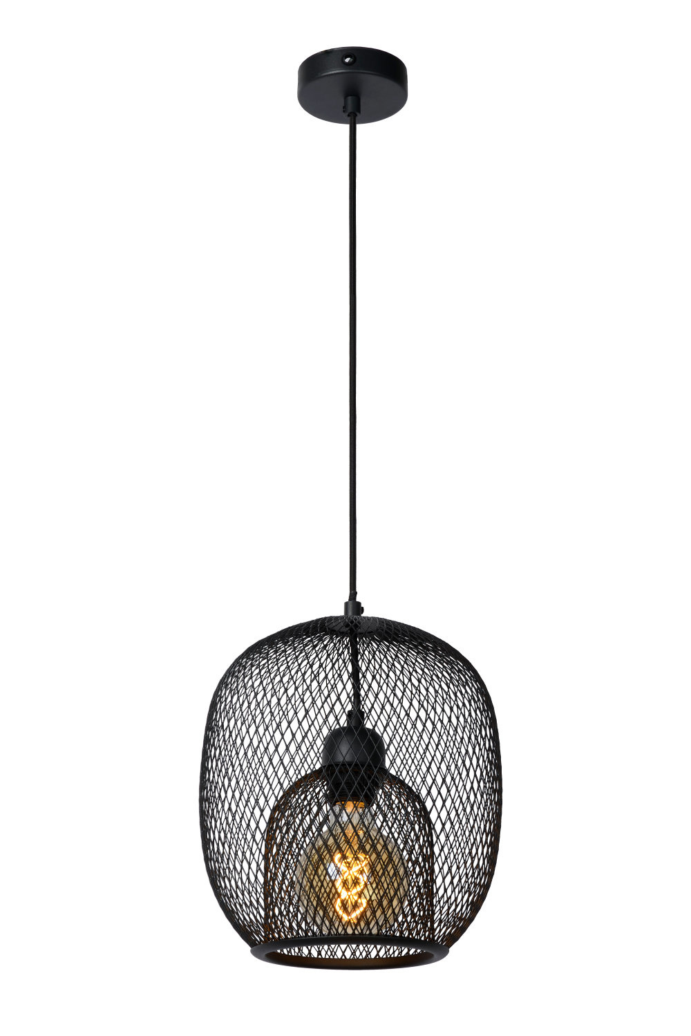 Lucide JERREL Hanglamp-Zwart-Ø25-1xE27-40W-Metaal Lucide JERREL Hanglamp-Zwart-Ø25-1xE27-40W-Metaal