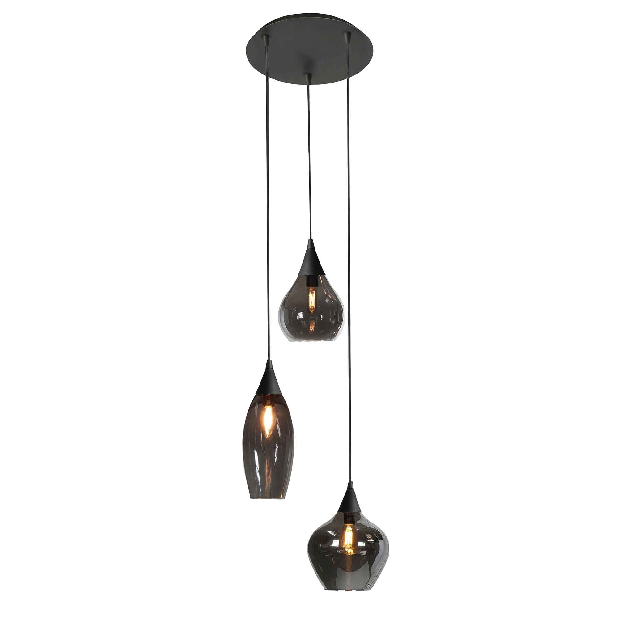 Hanglamp Cambio Black & Smoke 3 Lichts