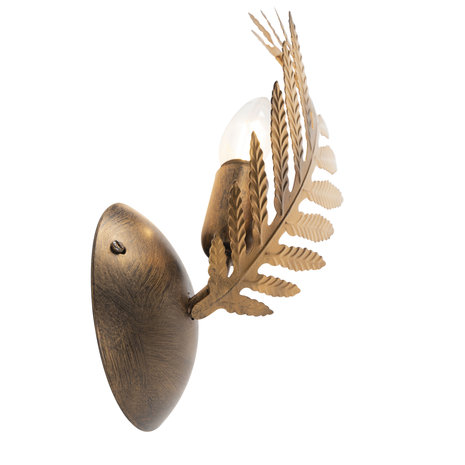 Ylumen Wandlamp Palm 1 blad H 32 cm goud bruin