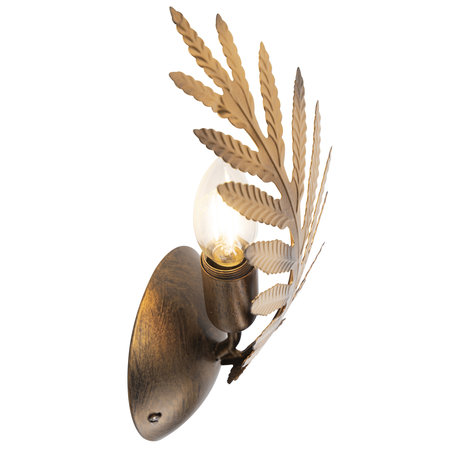 Ylumen Wandlamp Palm 1 blad H 32 cm goud bruin