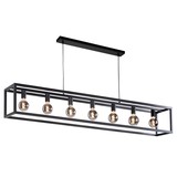 Highlight Hanglamp Fragola 7 lichts L 170 cm B 25 cm zwart