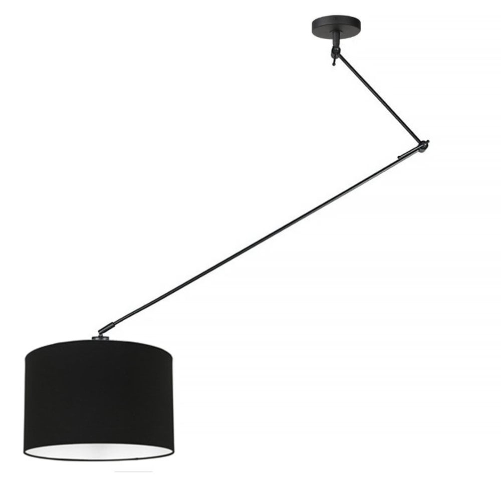 hoog Superioriteit attribuut Hanglamp Knik met zwarte kap Ø 40 cm zwart Ylumen - Lamponline.nl