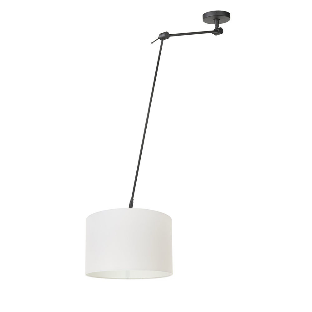 Ylumen Hanglamp Knik met witte kap Ø 40 cm zwart Ylumen Hanglamp Knik met witte kap Ø 40 cm zwart