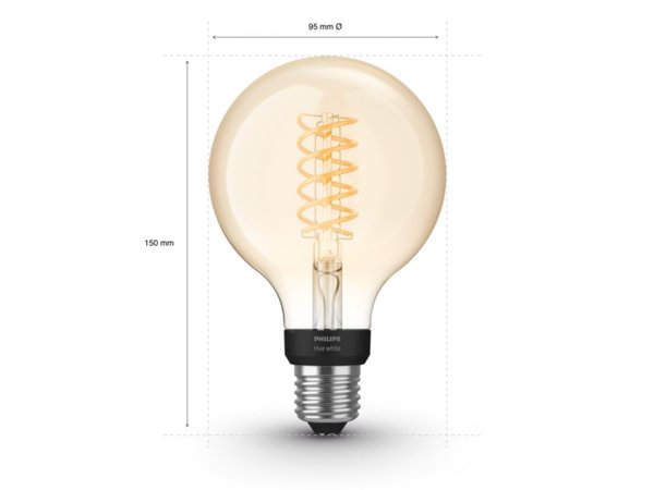 Philips HUE Lichtbron E27 Filament G93 White Philips HUE Lichtbron E27 Filament G93 White
