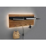 Mirrors and more Kapstok Romy LED 75 x 30 cm 4 haken en legplank Hout Mirrors and more Kapstok Romy LED 75 x 30 cm 4 haken en legplank Hout