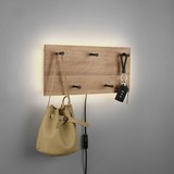 Mirrors and more Kapstok Romy LED 40 x 20 cm 5 haken Hout Mirrors and more Kapstok Romy LED 40 x 20 cm 5 haken Hout