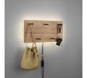 Mirrors and more Kapstok Romy LED 40 x 20 cm 5 haken Hout Mirrors and more Kapstok Romy LED 40 x 20 cm 5 haken Hout