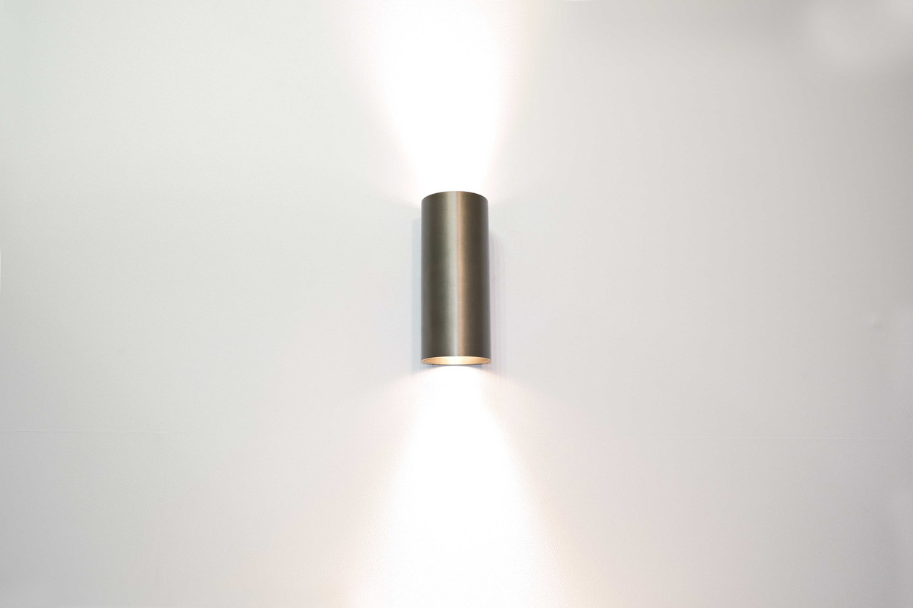 Artdelight Wandlamp Roulo 2 lichts H 15,4 Ø 6,5 cm metallic brons